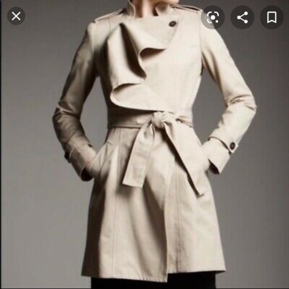 DVF Diane Von Furstenberg Ruffle Trench Coat